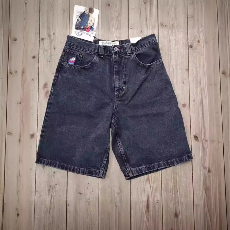Fashion Brand Polar Big Boy Hip-Hop Wide-Leg Denim Shorts Men'S Fashionable Loose Casual Five-Point Jeans - Image 2