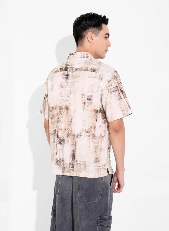 شركة المرآب الهندية Men Relaxed Fit Batman Printed Cuban Collar Half Sleeves Shirt