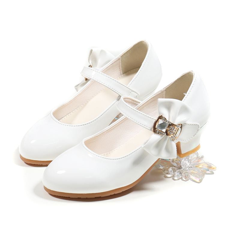 2023 Spring Girls High Heels Crystal Korean Fashion Princess Shoes White White