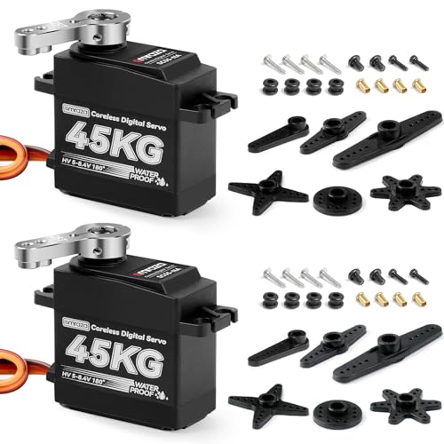 Smraza 45KG Coreless Servo Motor High Torque Steering 2pcs 84V Waterproof Servo Digital Full Metal Gear Servo for RC 110 18 112 Scale Car Truck CrawlerRobotBoat with 25T Servo Horn1802 - Image 1