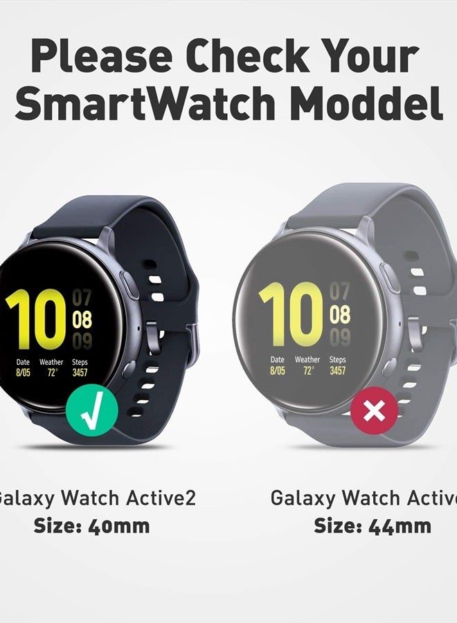 SupCase [Unicorn Beetle Pro] Series Case for Galaxy Watch Active 2/Galaxy Watch Active [40mm], Rugged Protective Case with Strap Bands for Galaxy Watch Active/Active 2 [40mm] 2019 Release (Black) - Image 2