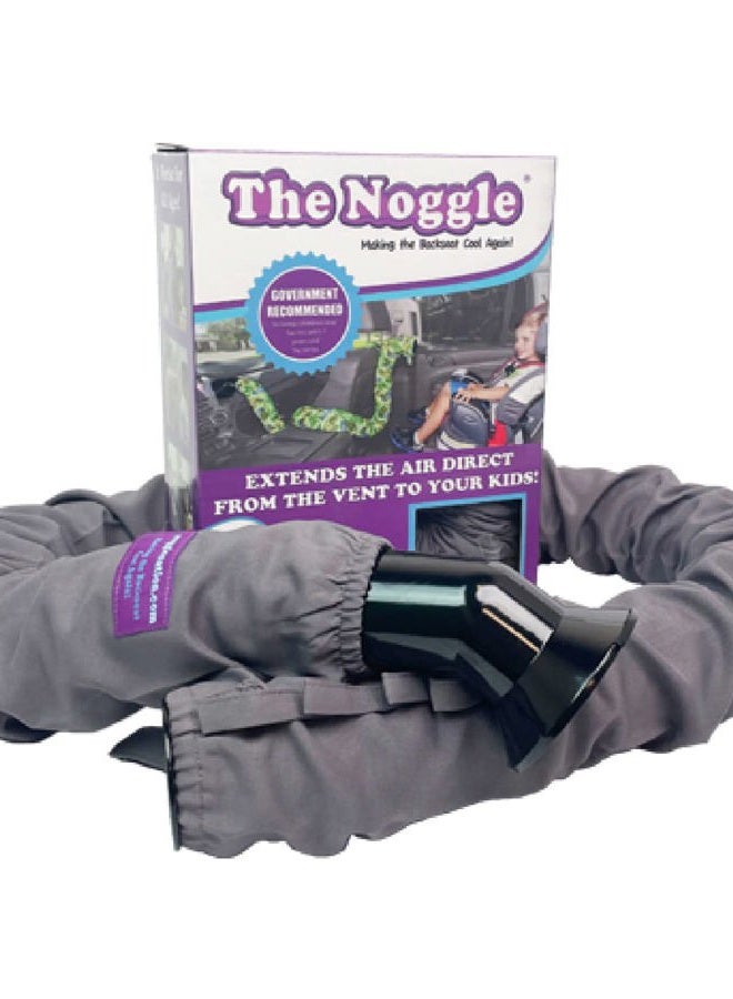 Noggle , 8ft - Kids Personal Air Conditioning System, Made in USA, Directs Cool Air to Children in The Backseat - Air Conditioning Vent Hose for Vehicles, Making The Back Seat Cool Again - Grey - Image 1