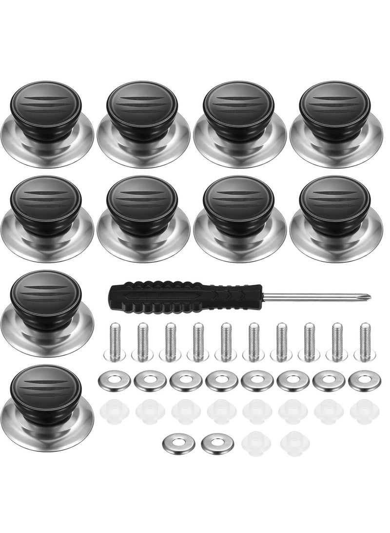 كابتن تيك Pot Lid Top Knobs, Universal Replacement Pot Lid Knob Lid Grips, Kitchen Cookware Pot Lid Knob Handles, Suitable for Casserole Glass Pot Lid Knobs 10 PCS - Image 1