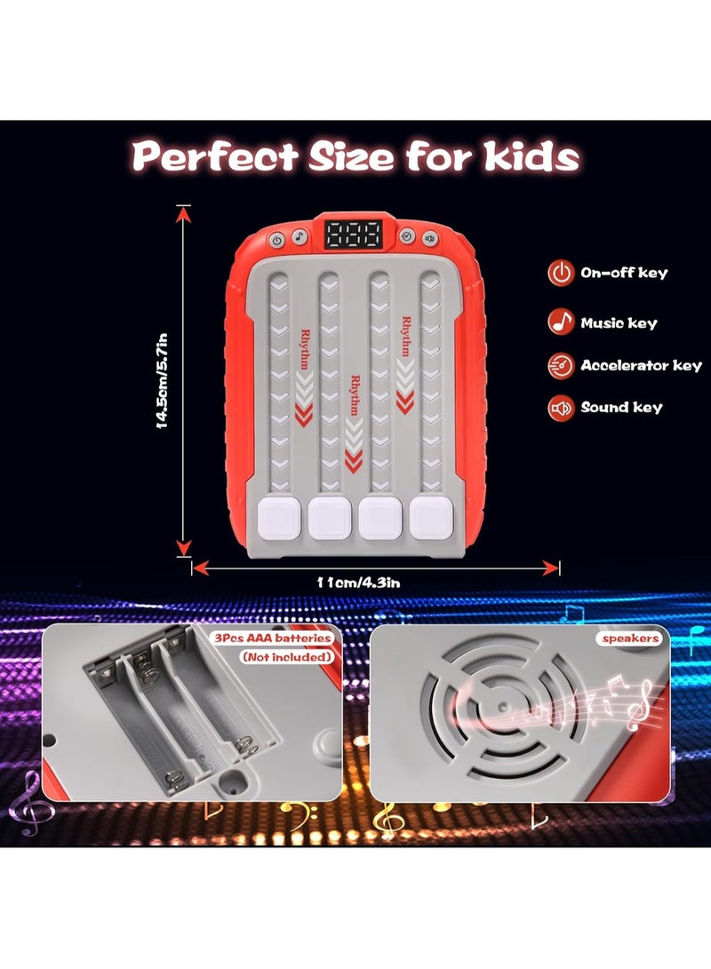 Red Brand New Quick Push Pull Light Up Pop Game Fidget Toy, Electronic Music Rhythm Game, Handheld Puzzle Game Sensory Toy With Music And Lights, Suitable For Kids Adult Gifts - Image 2