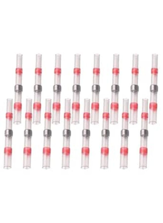 200 Pcs 22 18 AWG Heat Shrink Butt Connectors Kit Red Insulated Solder Sleeves for Automotive Wiring Electrical Repairs - Image 1