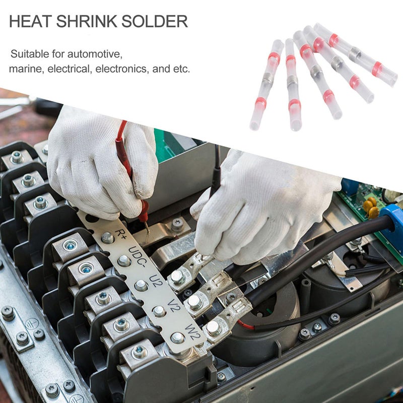 200 Pcs 22 18 AWG Heat Shrink Butt Connectors Kit Red Insulated Solder Sleeves for Automotive Wiring Electrical Repairs - Image 4