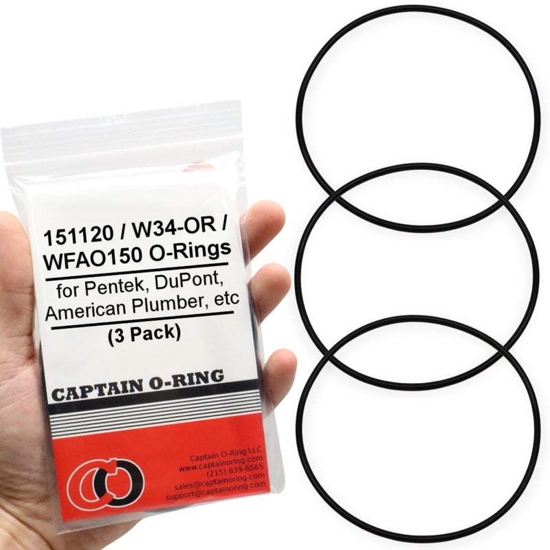 Captain ORing Replacement 151120 W34OR ORing Compatible with Pentek Water Filter Housing 3 Pack Also Called 152030 WFAO150 EV311240 etc