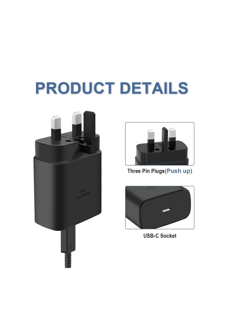 general 45W Super Fast Charger Compatible with Galaxy S25 Ultra, S24 Ultra, S23 Ultra, S22 Ultra, S23+, S23, S22, S22+, S21, S21+, S20, A16,A15,A26,A25,A36,A35,A54, A55, A56,A72, A73, A74,Tab A8/A9/S10 Ultr - Image 1