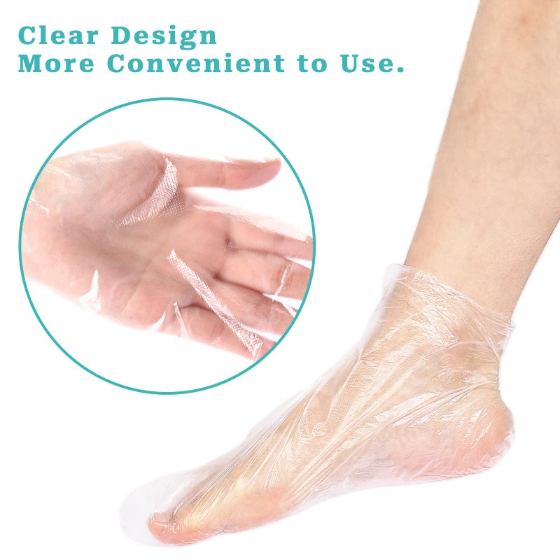 Sliverdew Paraffin Bath Liners for Foot, 100PCS Plastic Foot Covers Paraffin Bath Socks Liners Hot Wax Therapy Booties Covers for Feet Thermal Foot Liners Foot Protectors Wax Therapy Foot Bags - Image 2