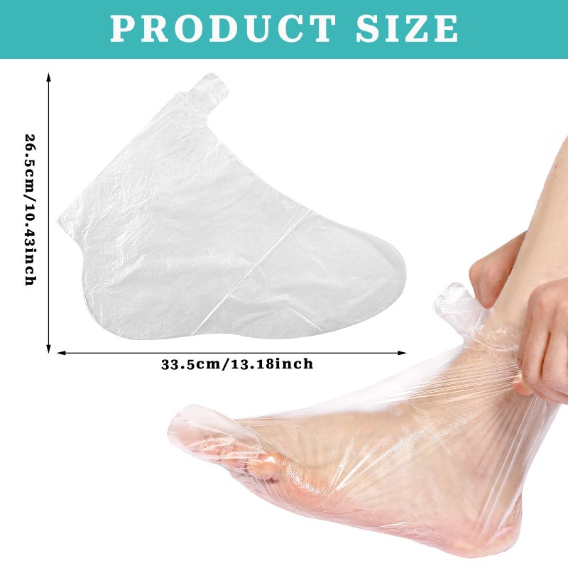 Sliverdew Paraffin Bath Liners for Foot, 100PCS Plastic Foot Covers Paraffin Bath Socks Liners Hot Wax Therapy Booties Covers for Feet Thermal Foot Liners Foot Protectors Wax Therapy Foot Bags - Image 3