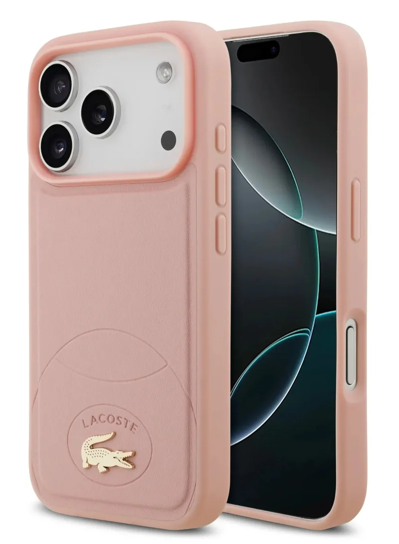 LACOSTE iPhone 17 Pro MagSafe PU Leather Hard Case With Bliss Design / iPhone 17 Back Cover - Pink