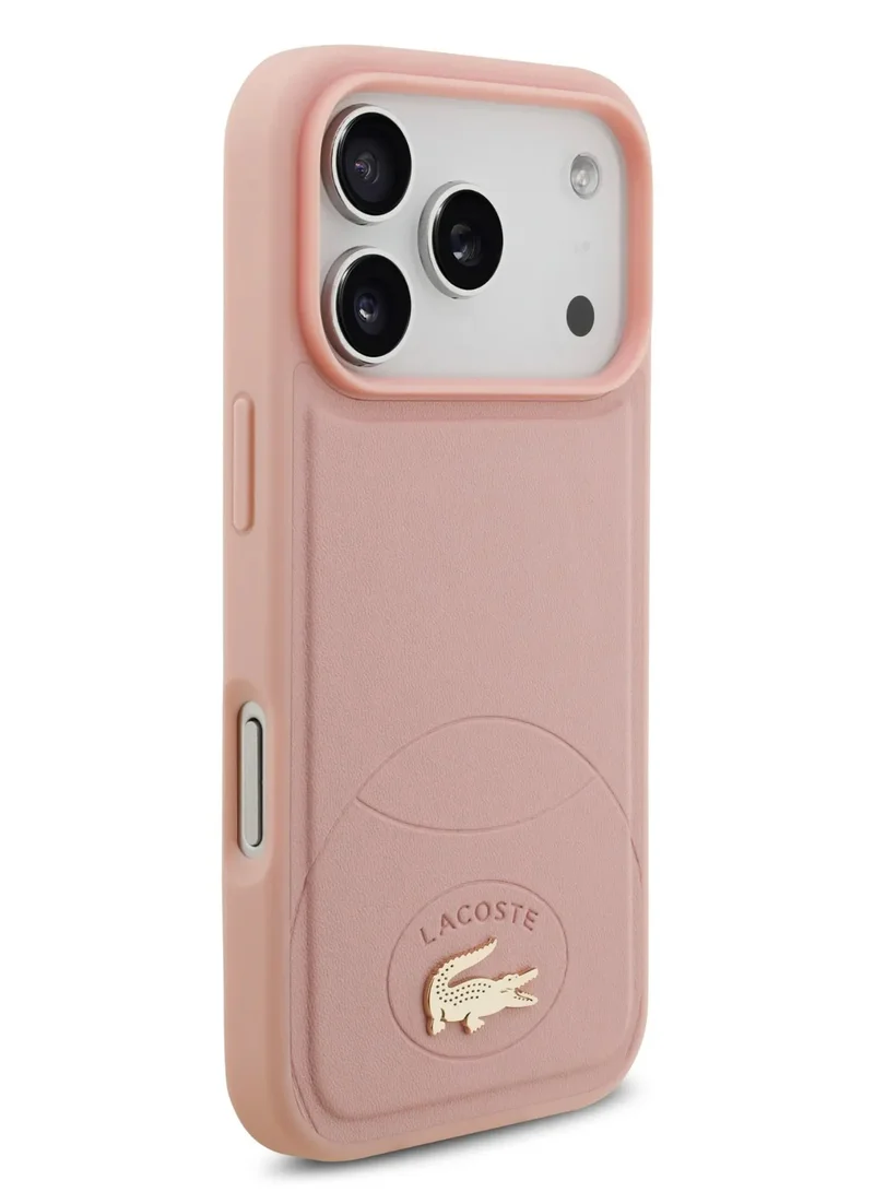 LACOSTE iPhone 17 Pro MagSafe PU Leather Hard Case With Bliss Design / iPhone 17 Back Cover - Pink