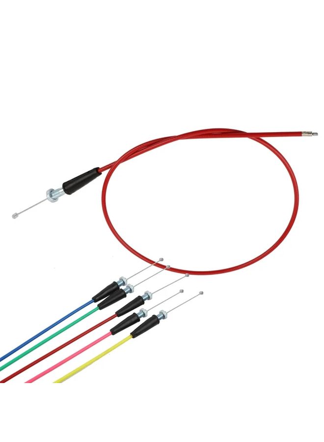 Red Universal Motorcycle Throttle Accelerator Cable 1000mm Straight Connection - Image 1