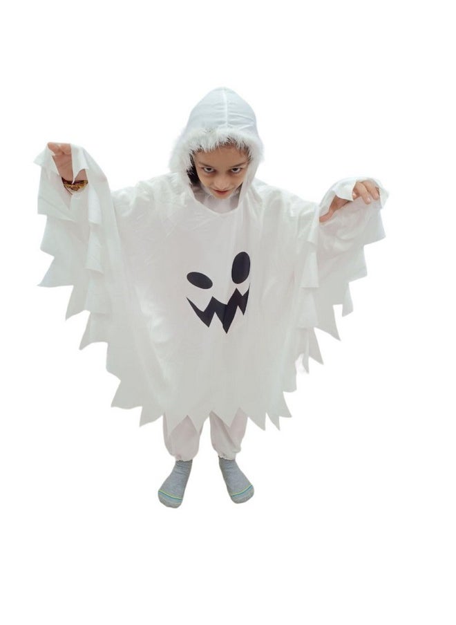 BookMyCostume BookMyCostume White Ghost costume with pumpkin basket combo for kids| halloween dress for boys and girls 3-4 Years  - Image 2