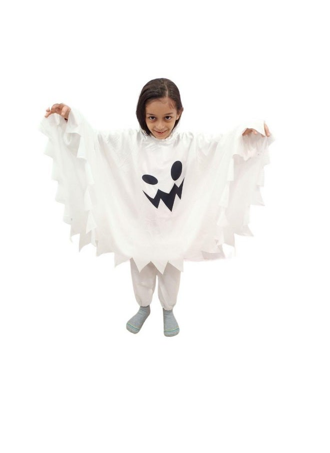 BookMyCostume BookMyCostume White Ghost costume with pumpkin basket combo for kids| halloween dress for boys and girls 3-4 Years  - Image 4