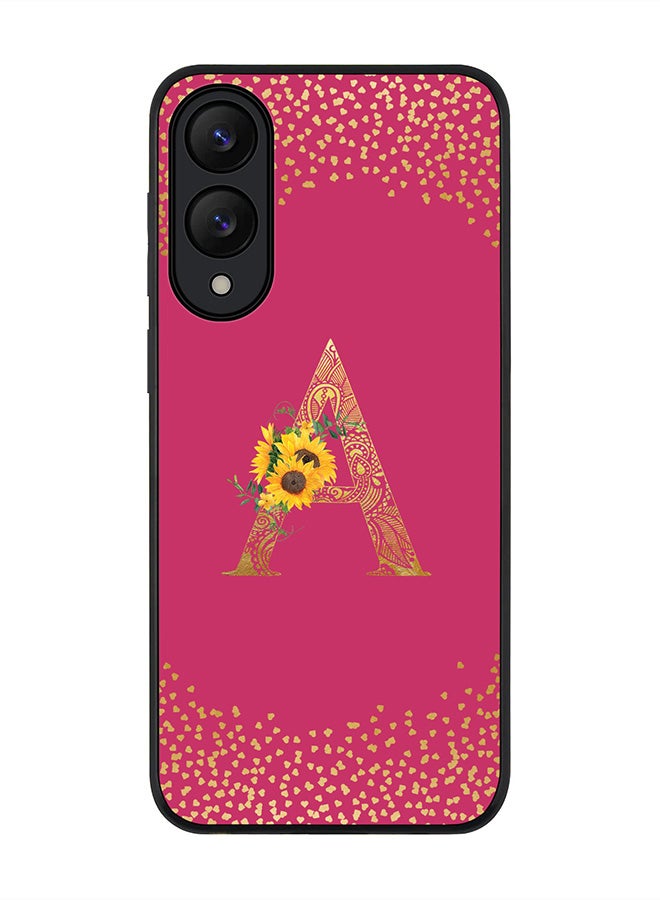 Stylizedd For Samsung Galaxy S25 Edge Case,Slim fit Camera Protection, Shockproof Thin Phone cover  - Custom Floral Monogram - A ( Deep Pink )
