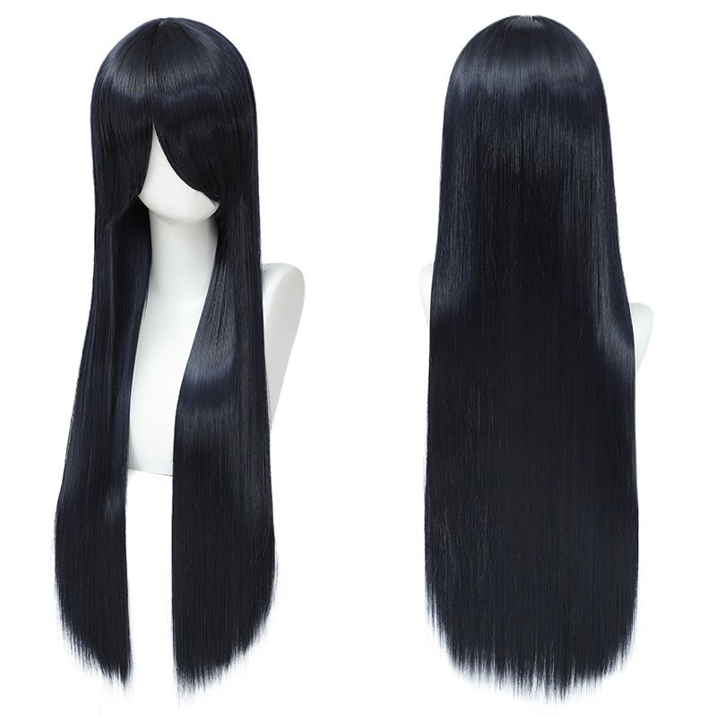 cosplay wig universal 80cm color long straight hair hair niang styling men and women universal straight hair manufacturers wholesale Black