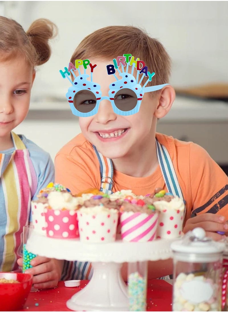 KASTWAVE - Happy Birthday Hat,Birthday Hat with Birthday Glasses Plush Happy Birthday Cake Hat for Birthday Party Glasses for Girls Adults Party Decoration - Image 1
