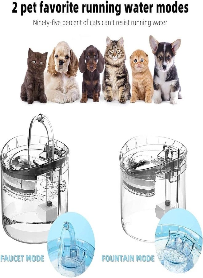 ARJEX Cat Water Fountain,1.8L Automatic Pet Drinking Fountain, Dog Water Dispenser with Transparent Ultra-Quiet Smart, with Filter and Adapter, Suitable for Cats, (1.8 Liter) - Image 3