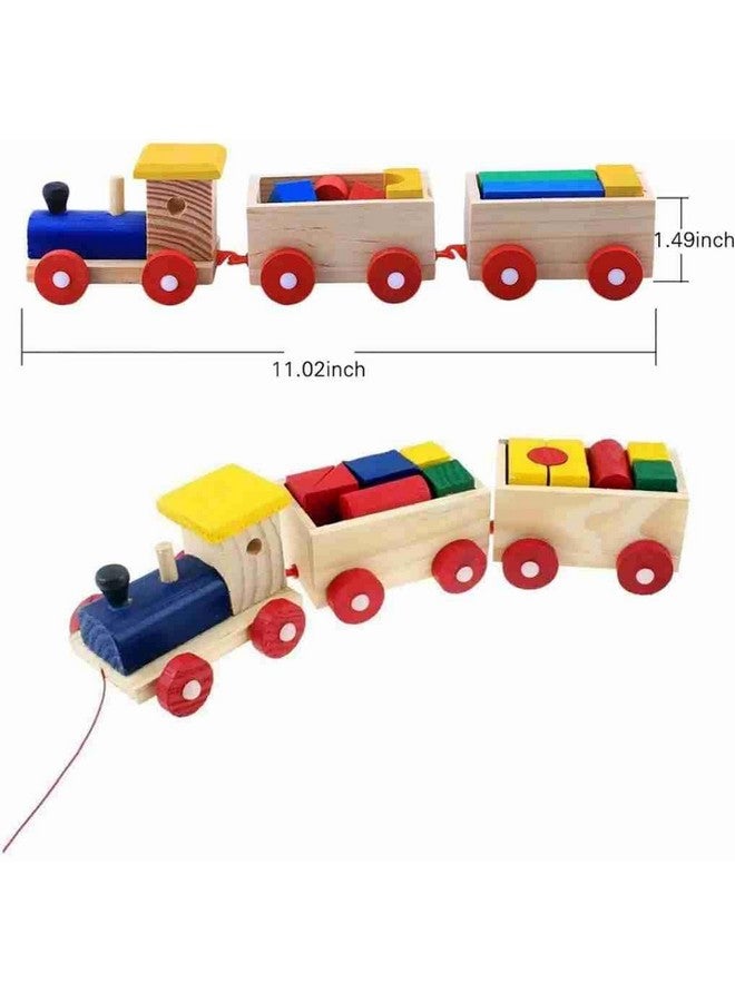 MUMMAMIA Children Wooden Toys Train Pull Along Car, Loaded DIY Blocks Toy Set for Toddler Birthday  Preschool Educational Toy - Image 3