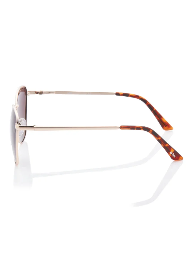 Lee Cooper Polarized Sunglasses Gold Frame Gradient Brown Mirror Lens 55mm  - LC1207C01