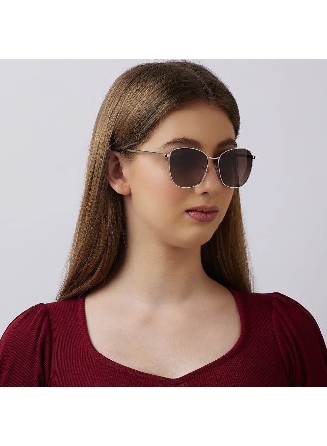 Lee Cooper Polarized Sunglasses Gold Frame Gradient Brown Mirror Lens 55mm  - LC1207C01
