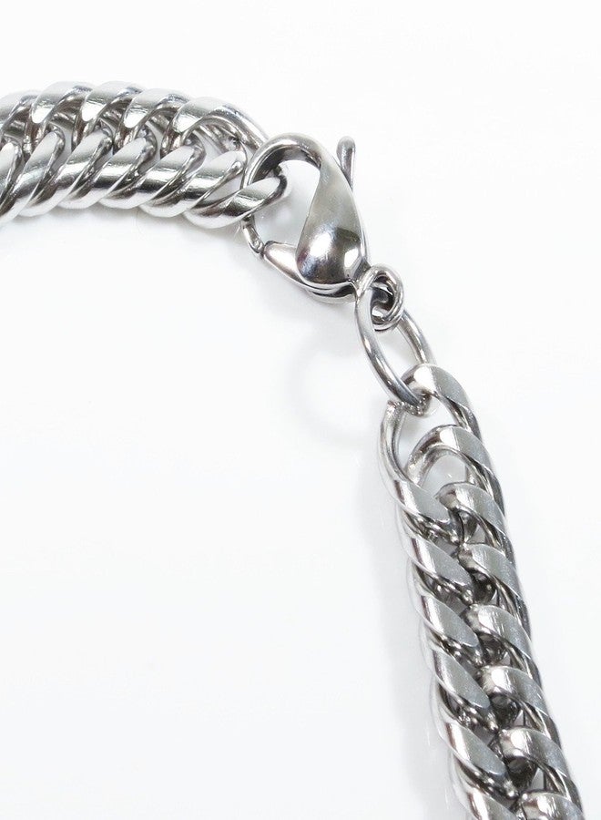 Steelmeup Stainless Steel Tight Double Link Curb Chain Bracelet 8mm 7inch - Image 3