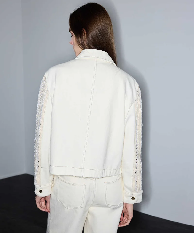 Ipekyol  Embellished Mixed Media Jacket for Women | Best Price UAE