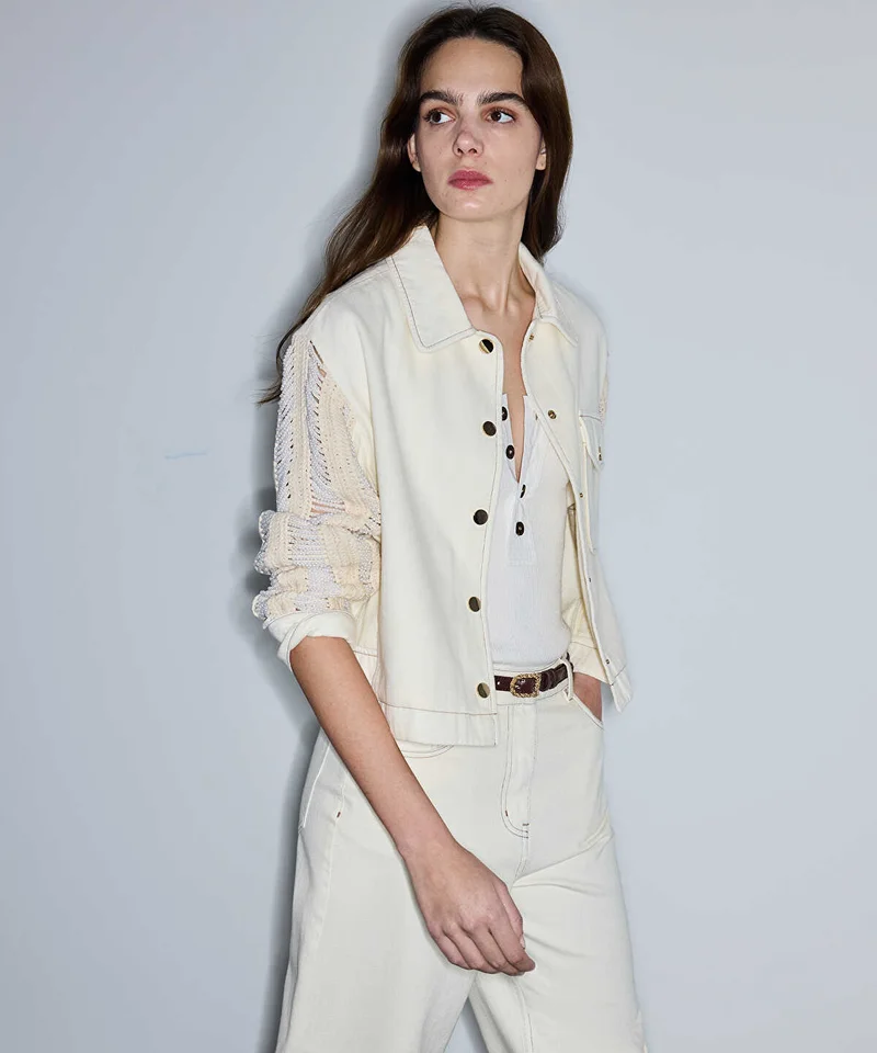 Ipekyol Embellished Mixed Media Jacket
