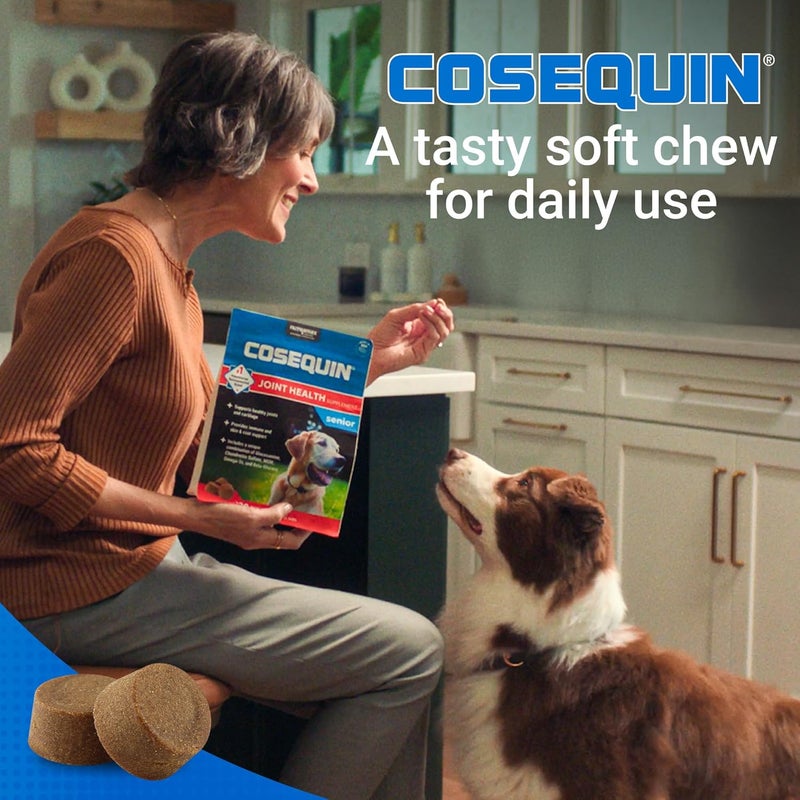 Nutramax Laboratories Nutramax Cosequin for Senior Dogs Joint Health Supplement, Contains Glucosamine for Dogs, Chondroitin, MSM, Omega-3s and Beta-Glucan, Supports Joint, Skin and Coat, Immune Health, Soft Chews, 60 Count - Image 3