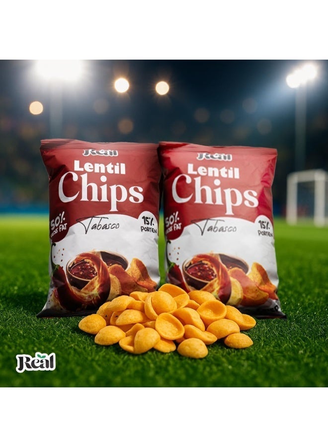 ريل رقائق ريل بنكهة العدس والتاباسكو - 50% دهون أقل، وجبة خفيفة مقرمشة وحارة، 60 غرام (علبة من 20 قطعة) - Image 3