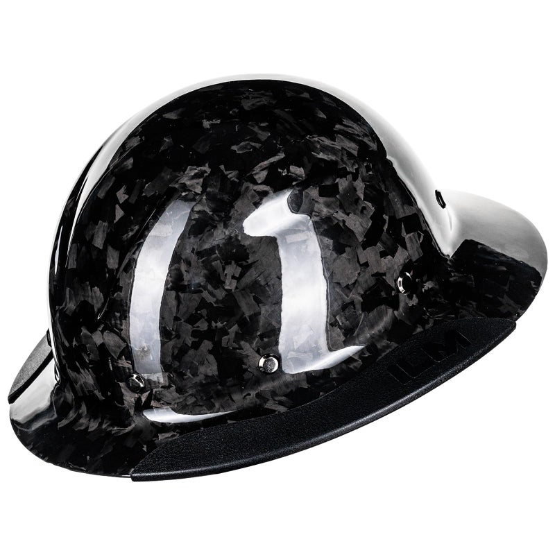 ILM Carbon Fiber Full Brim Hard Hat for Men with 4-8 Point Suspension OSHA and ANSI Construction Safety Hat Model MS401, ForgedCarbonFiber - Image 1