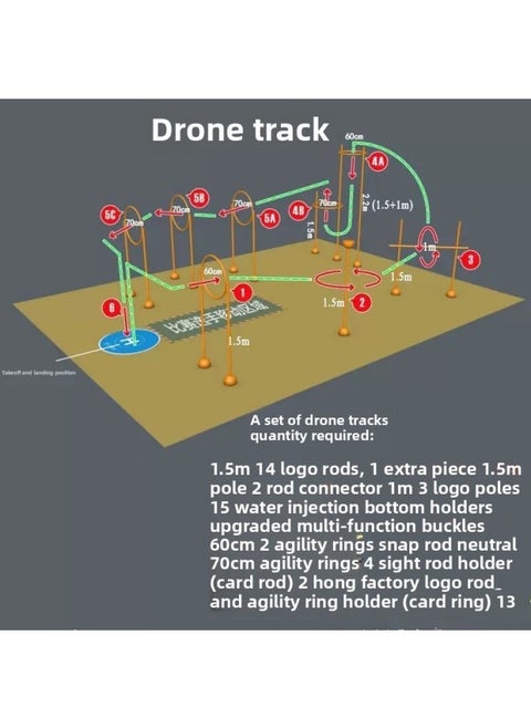 Youth Drone Contest Tarmac Birds Fly Take-off And Landing Pad Drone Track Take-off Point Landing Field-Color:National Competition Programming Track-Specifications:Teen Drone Competition
