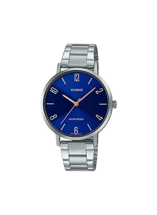 كاسيو Women's Stainless Steel Analog Watch LTP-VT01D-2B2UDF - 34 mm