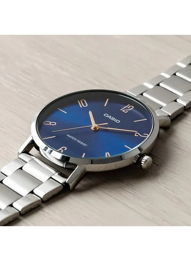 كاسيو Women's Stainless Steel Analog Watch LTP-VT01D-2B2UDF - 34 mm