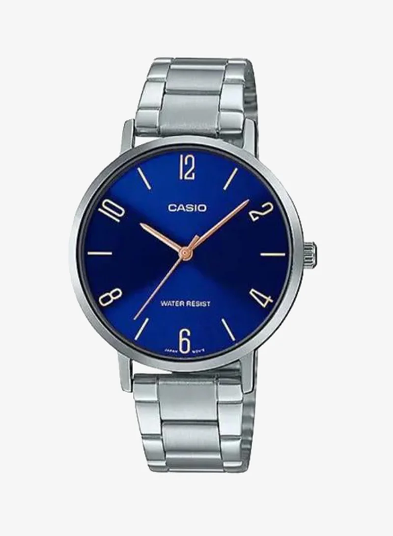 كاسيو Women's Stainless Steel Analog Watch LTP-VT01D-2B2UDF - 34 mm