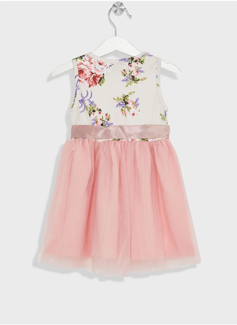Pinata Girls Floral Printed Tulle Dress