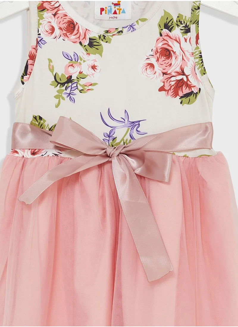 Pinata Girls Floral Printed Tulle Dress