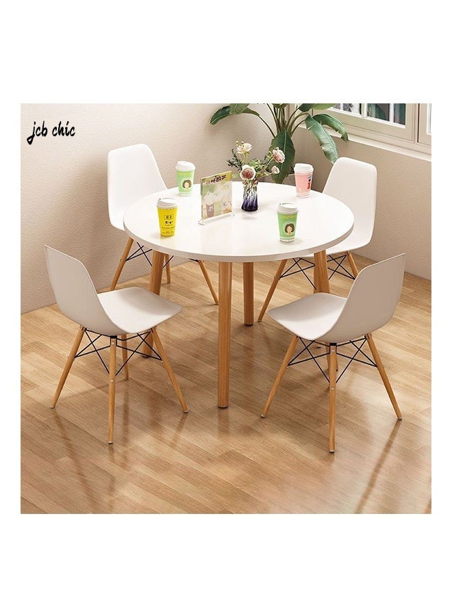 80×80×73CM Dining Table,4-Seater Kitchen Table Round Side Table End Accent Table Couch Table,, Multi-functional Floor Table for Tatami, Bedroom & Balcony, Space Saving Furniture with Sturdy Wood Legs