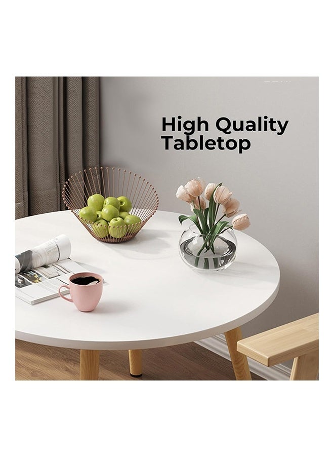 JCB CHIC طاولة طعام مقاس 80×80×73 سم، طاولة مطبخ مستديرة تتسع لأربعة أشخاص، طاولة جانبية، طاولة زينة، طاولة أريكة، طاولة أرضية متعددة الاستخدامات مناسبة للتاتامي وغرفة النوم والشرفة، أثاث موفر للمساحة بأرجل خشبية متينة - Image 4