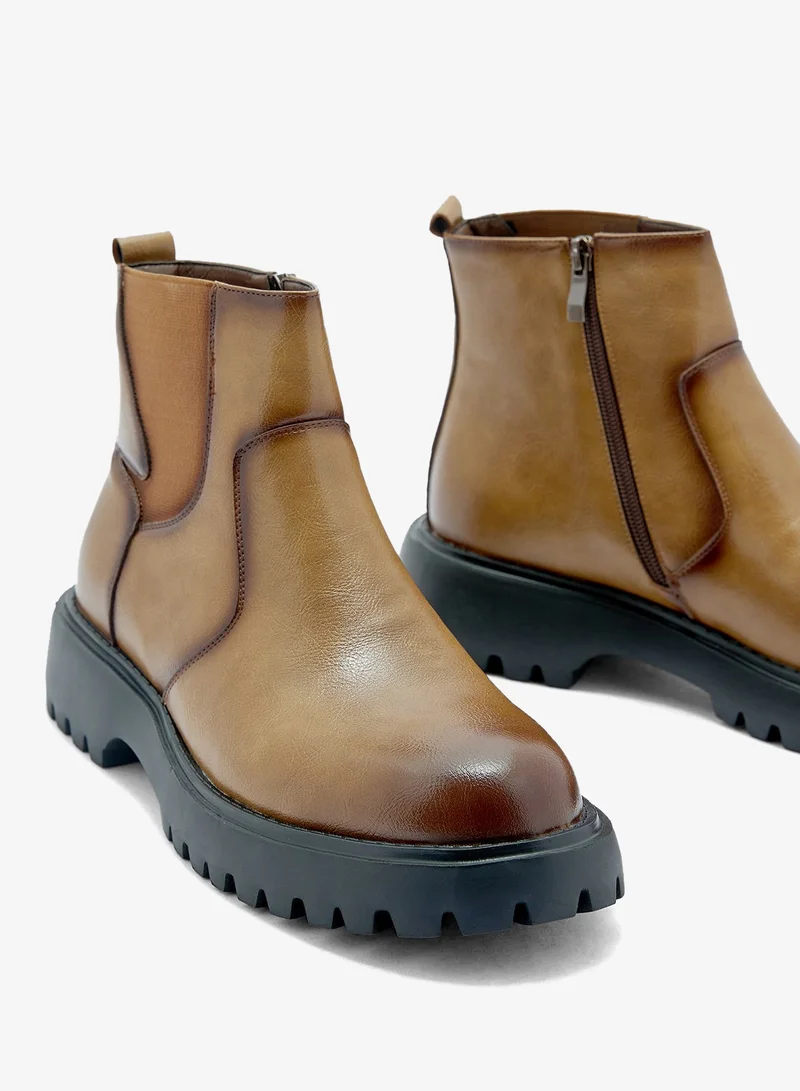 Robert Wood Brown Chunky Pull On Boots for Men | Best Price UAE