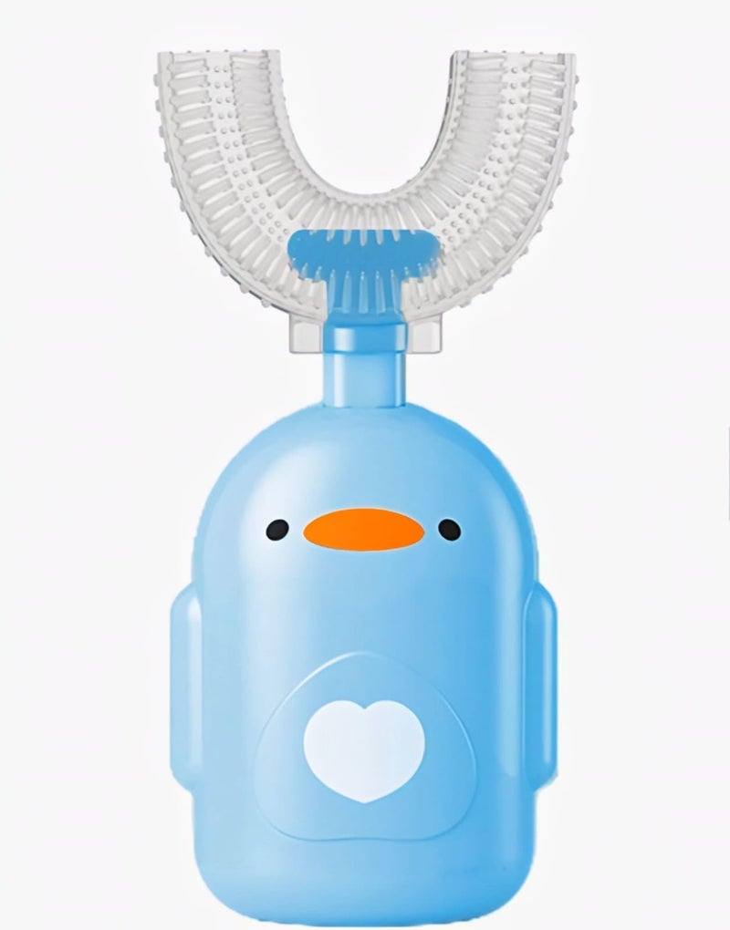 TRENDY PACK OF 1 PCS Baby U-Shaped Toothbrush - Silicone Bristles, U-Shaped 360° Oral Cleaning, Cartoon Handle Design, Soft and Safe for Infants and Toddlers - Image 1