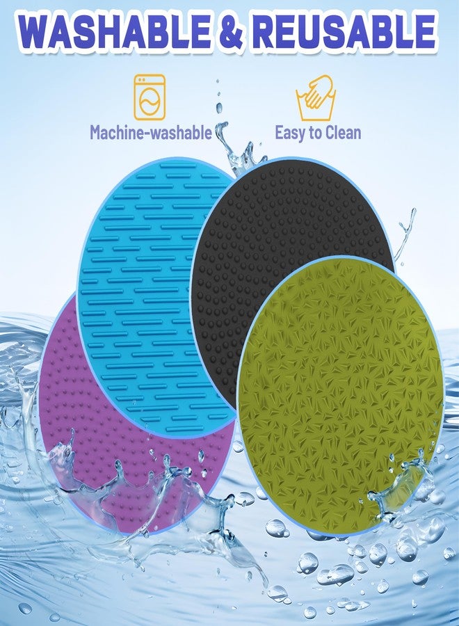 CHESLICR Sensory Fidget Toys Sensory Mats for Adults Easter Basket Stuffers 4PC Silicone Tactile Pad for Autism Teen Kids ADHD Tool Quiet Calm Down Special Needs Anxiety Fidgets Stress Toys Valentine Gift - Image 3