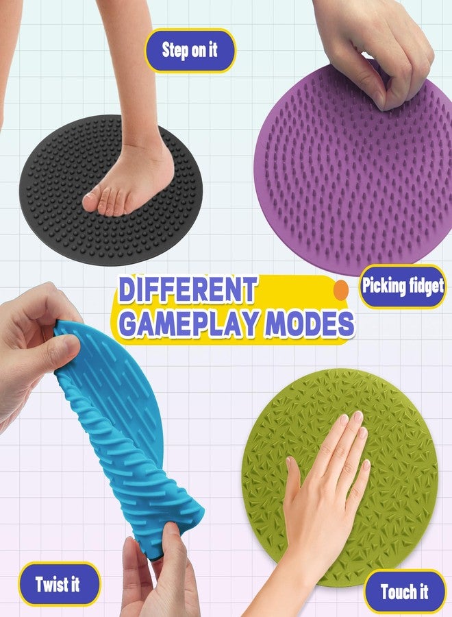 CHESLICR Sensory Fidget Toys Sensory Mats for Adults Easter Basket Stuffers 4PC Silicone Tactile Pad for Autism Teen Kids ADHD Tool Quiet Calm Down Special Needs Anxiety Fidgets Stress Toys Valentine Gift - Image 4