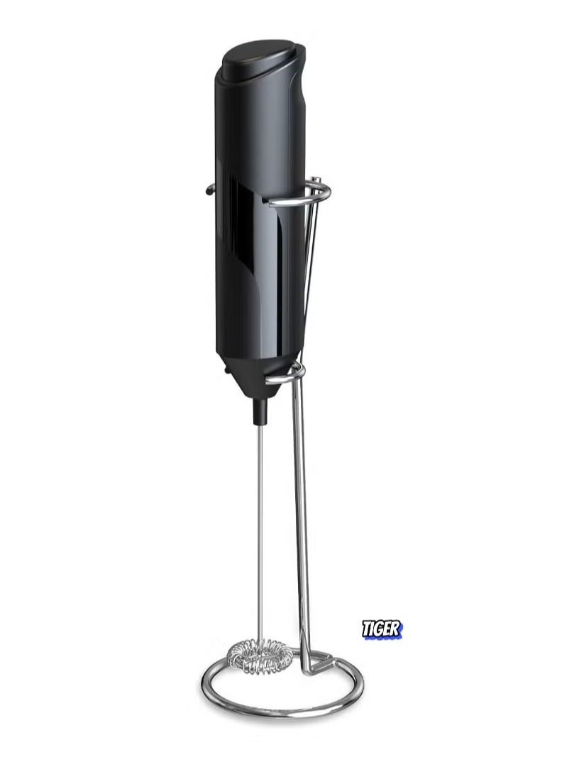 TIGER Electric Milk Frother Handheld with Stainless Steel Stand – Battery Powered Foam Maker, Whisk Drink Mixer for Coffee, Frappe, Latte, Matcha, Hot Chocolate – Easy to Use, Lightweight, Portable  - Image 1