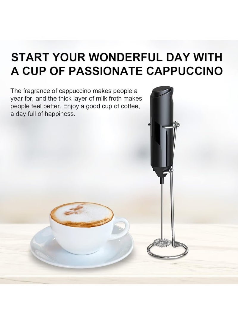 TIGER Electric Milk Frother Handheld with Stainless Steel Stand – Battery Powered Foam Maker, Whisk Drink Mixer for Coffee, Frappe, Latte, Matcha, Hot Chocolate – Easy to Use, Lightweight, Portable  - Image 2