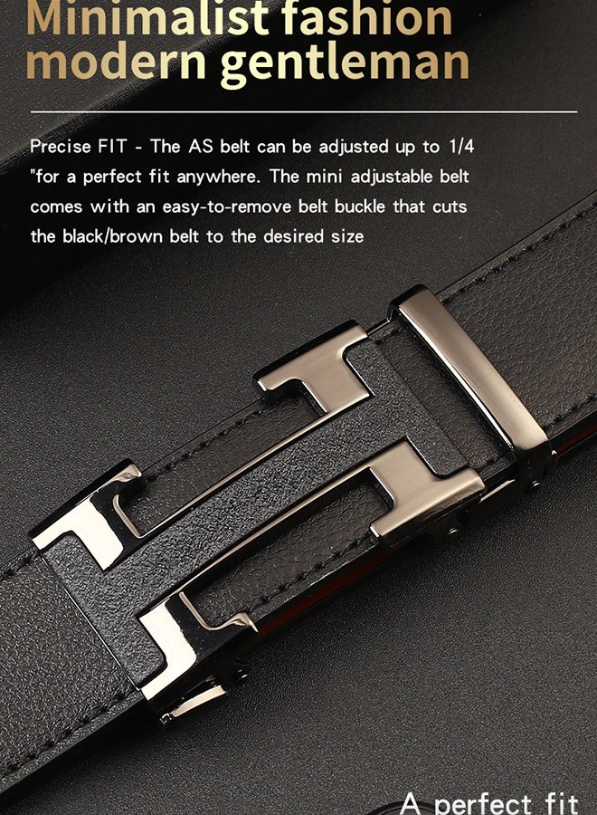 JCB CHIC حزام رجالي من الجلد مع سحاب راتشيت للهدايا واللباس الرسمي والكاجوال، حزام من جلد البقر عصري مع مشبك أوتوماتيكي قابل للتعديل - مناسب للبنطلونات الجينز والبدلات وجميع المناسبات - Image 4