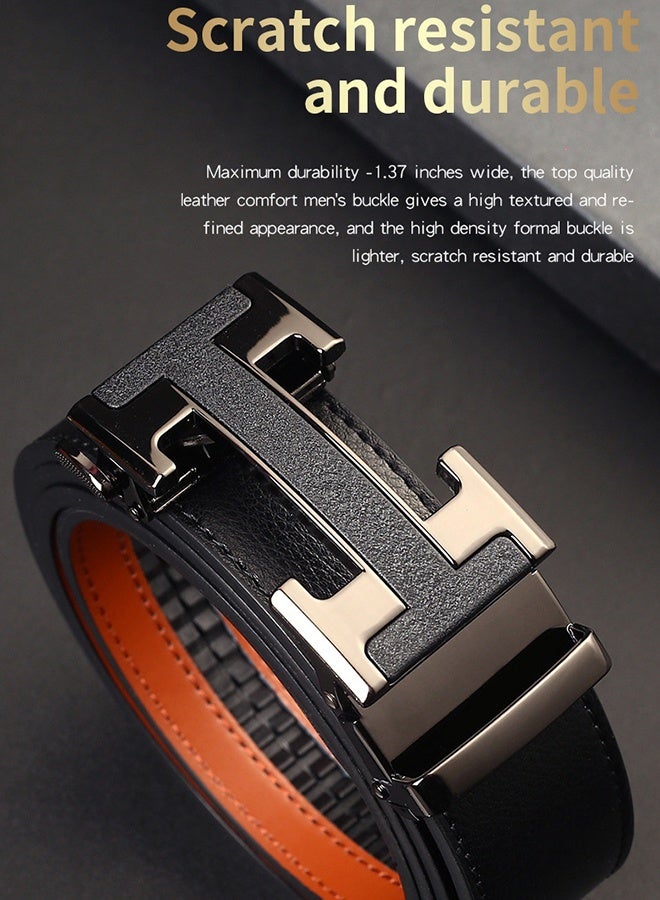 JCB CHIC حزام رجالي من الجلد مع سحاب راتشيت للهدايا واللباس الرسمي والكاجوال، حزام من جلد البقر عصري مع مشبك أوتوماتيكي قابل للتعديل - مناسب للبنطلونات الجينز والبدلات وجميع المناسبات - Image 5