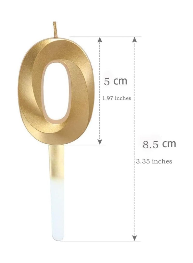 GOLDEDGE 3D Shape Birthday Cake Candles Gold Glitter Birthday Candles Decorative Decoration for Birthday Anniversary Wedding Party Graduation Party (0) - Image 2