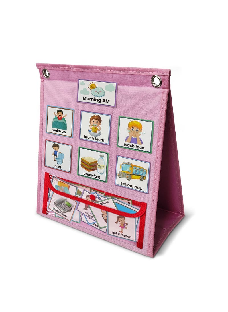 Children Visual Schedule Daily Work Schedule Kids Visual Schedule Calendar Pink 